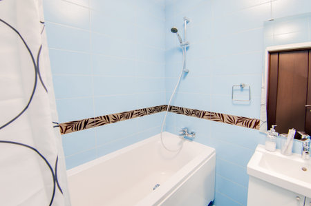 Russia, Novosibirsk - December 29, 2015: interior room apartment. bathroom sink