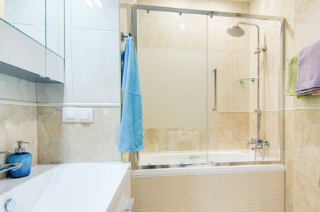 Russia, Novosibirsk - 07 May, 2016: interior room apartment. bathroom sinkのeditorial素材