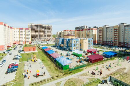 Russia, Novosibirsk - 01 May, 2019: Russian courtyards. buildings, house architecture, exterior. city ââviewsのeditorial素材