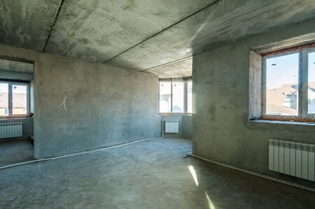 Russia, Moscow- June 23, 2018: interior room apartment. self-finish rough repairのeditorial素材