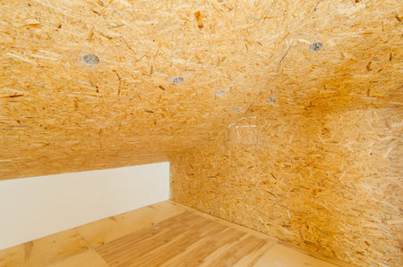 Russia, Moscow- May 05, 2018: interior room apartment. standard repair decoration in hostel. self-finish rough repairのeditorial素材