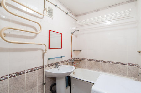 Russia, Moscow- May 06, 2018: interior room apartment. standard repair decoration in hostel....