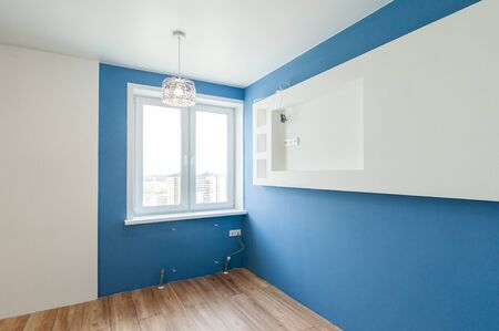 Russia, Moscow- May 14, 2018: interior room apartment. standard repair decoration in hostelのeditorial素材
