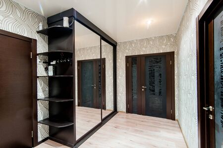 Russia, Moscow- May 21, 2019: interior room apartment. standard repair decoration in hostelのeditorial素材