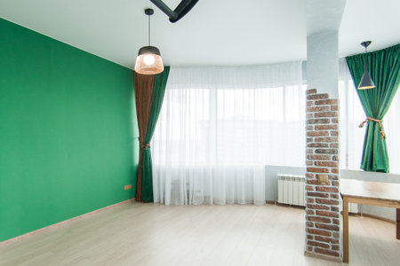 Russia, Moscow- May 20, 2019: interior room apartment. standard repair decoration in hostelのeditorial素材