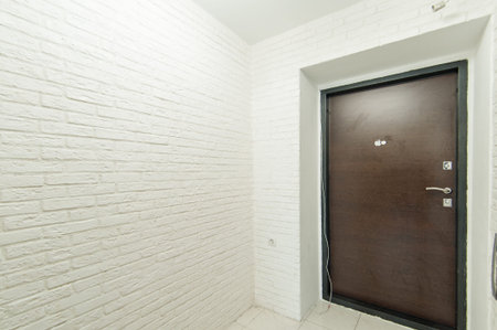 Russia, Moscow- May 20, 2019: interior room apartment. standard repair decoration in hostel. room doors, repairのeditorial素材