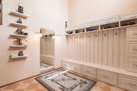 Russia, Moscow- June 11, 2019: interior room apartment. standard repair decoration in hostelのeditorial素材