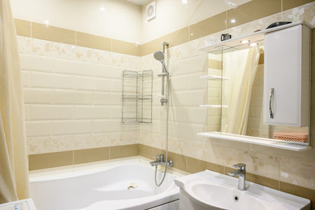 Russia, Moscow- June 10, 2019: interior room apartment. standard repair decoration in hostel....