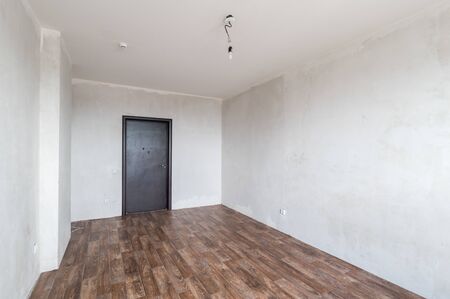 Russia, Moscow- June 11, 2019: interior room apartment. standard repair decoration in hostel. rough repair for self-finishing. finishing stage of constructionのeditorial素材