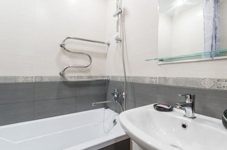 Russia, Moscow- June 12, 2019: interior room apartment. standard repair decoration in hostel....
