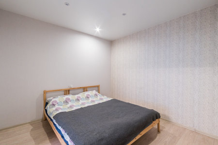 Russia, Moscow- July 04, 2019: interior room apartment. standard repair decoration in hostelのeditorial素材