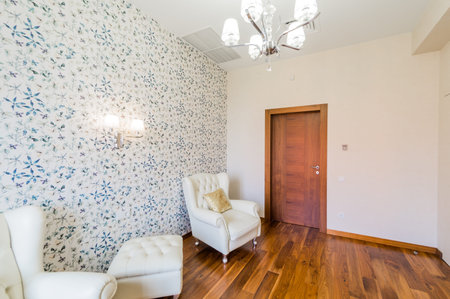 Russia, Moscow- July 21, 2019: interior room apartment. standard repair decoration in hostel. Russia, Moscow- July 21, 2019: interior room apartment. standard repair decoration in hostel. modern bright beautiful roomのeditorial素材