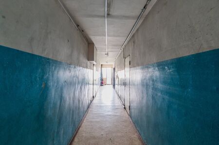Russia, Moscow- July 21, 2019: interior room apartment. standard repair decoration in hostel. public place, staircaseのeditorial素材