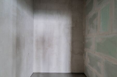 Russia, Moscow- July 16, 2019: interior room. rough repair for self-finishing. interior decoration, bare walls of the room, stage of constructionのeditorial素材