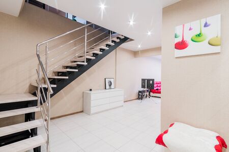 Russia, Moscow- August 05, 2019: interior room apartment modern bright cozy atmosphere. general cleaning, home decoration, preparation of the house for saleのeditorial素材