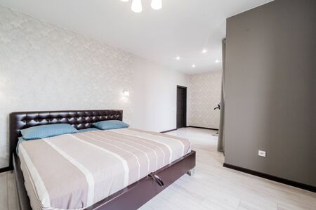 Russia, Moscow- August 05, 2019: interior room apartment modern bright cozy atmosphere. general cleaning, home decoration, preparation of the house for saleのeditorial素材