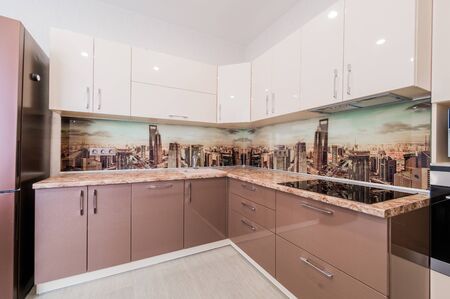 Russia, Moscow- August 05, 2019: interior room apartment modern bright cozy atmosphere. general cleaning, home decoration, preparation of the house for saleのeditorial素材