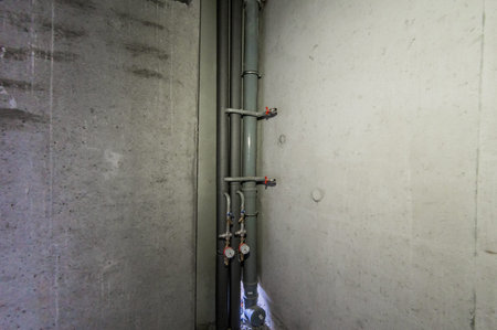 Russia, Moscow- August 05, 2019: interior room rough repair for self-finishing. interior decoration, bare walls of the room, stage of constructionのeditorial素材