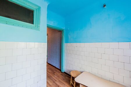 Russia, Moscow- August 05, 2019: interior room apartment decrepit old careless not modern setting. cosmetic repairs requiredのeditorial素材