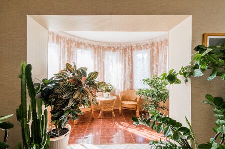 Russia, Moscow- September 05, 2019: interior room apartment modern bright cozy atmosphere. general cleaning, home decoration, preparation of house for saleのeditorial素材