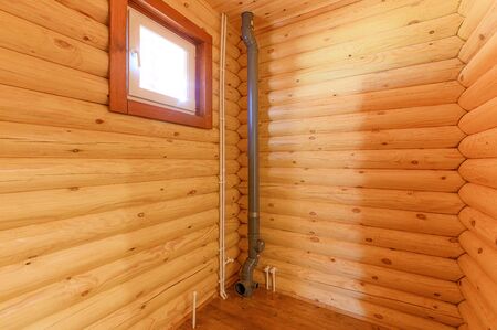 Russia, Moscow- September 10, 2019: interior room apartment modern bright cozy atmosphere. beautiful designer country house with wooden elementsのeditorial素材