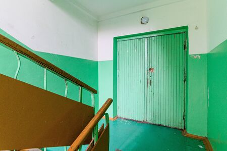 Russia, Moscow- October 10, 2019: interior room apartment public place, staircaseのeditorial素材