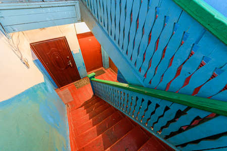 Russia, Moscow- November 04, 2019: interior room apartment public place, porch. doors, walls, corridorsのeditorial素材
