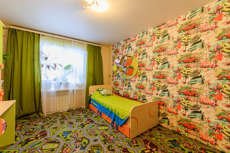 Russia, Moscow- November 15, 2019: interior room apartment modern bright cozy atmosphere. general...
