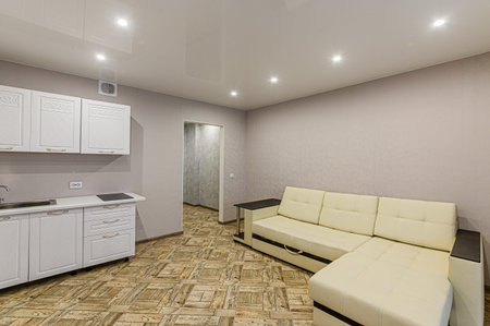 Russia, Moscow- December 05, 2019: interior room apartment modern bright cozy atmosphere. general...