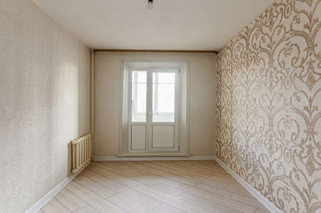 Russia, Moscow- December 15, 2019: interior bright empty room without furnitureのeditorial素材