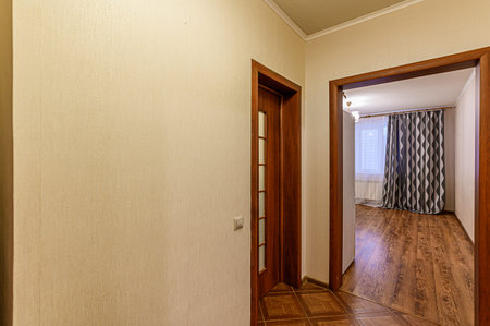 Russia, Moscow- December 15, 2019: interior room apartment modern bright cozy atmosphere. general cleaning, home decoration, preparation of house for saleのeditorial素材