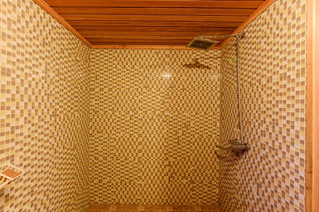 Russia, Moscow- January 25, 2020: interior room apartment modern bright cozy atmosphere. general cleaning, home decoration, preparation of house for sale. bathhouse, saunaのeditorial素材