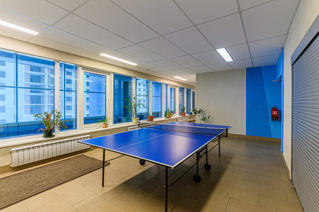 Russia, Moscow- January 27, 2020: interior room public place, house entrance. doors, walls, corridors staircaseのeditorial素材