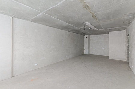 Russia, Moscow- January 27, 2020: interior room apartment rough repair for self-finishing. interior...