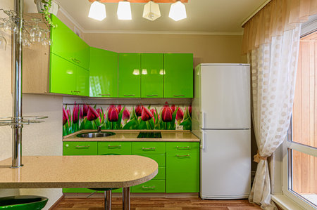 Russia, Moscow- January 27, 2020: interior room apartment modern bright cozy atmosphere. general...