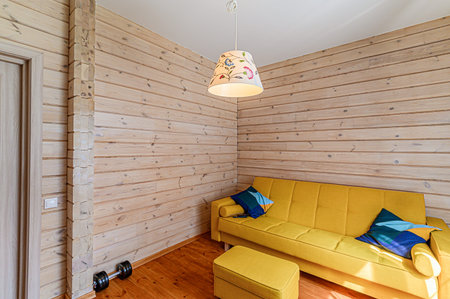 standard interior apartment. living room with sofaの写真素材