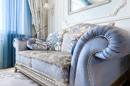 standard interior apartment. living room with sofaの写真素材