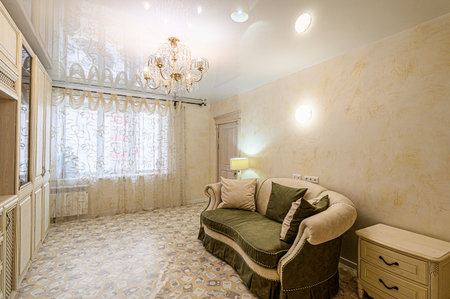 standard interior apartment living room with sofaの写真素材