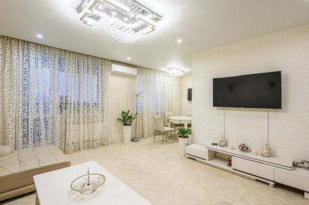 standard interior apartment living room with sofaの写真素材