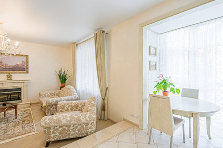 standard interior apartment living room with sofaの写真素材