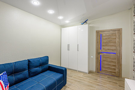 standard interior apartment living room with sofaの写真素材