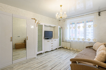 standard interior apartment living room with sofaの写真素材