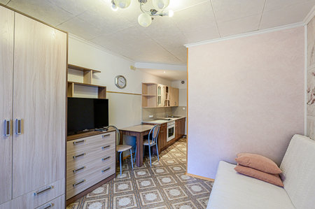 standard interior apartment living room with sofaの写真素材