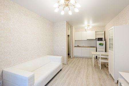 standard interior apartment living room with sofaの写真素材