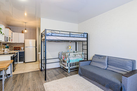 standard interior apartment living room with sofaの写真素材