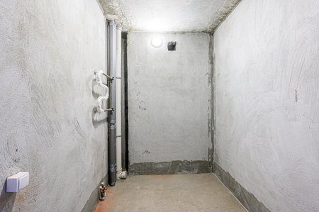 rough repairs for self-finishing. interior decoration, bare walls of the room, stage of construction. interior apartment roomの写真素材