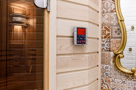 standard interior wooden bath, sauna, steam roomの写真素材