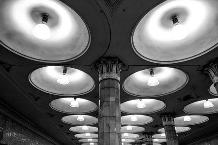 Black and white big lights metro