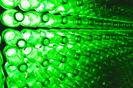 bottles as background green beer textureの写真素材