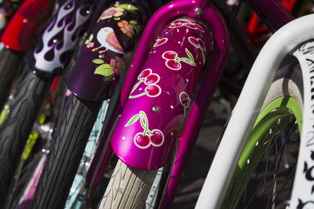 MOSCOW, RUSSIA - may 23, 2014 - Bicycles parkingの写真素材